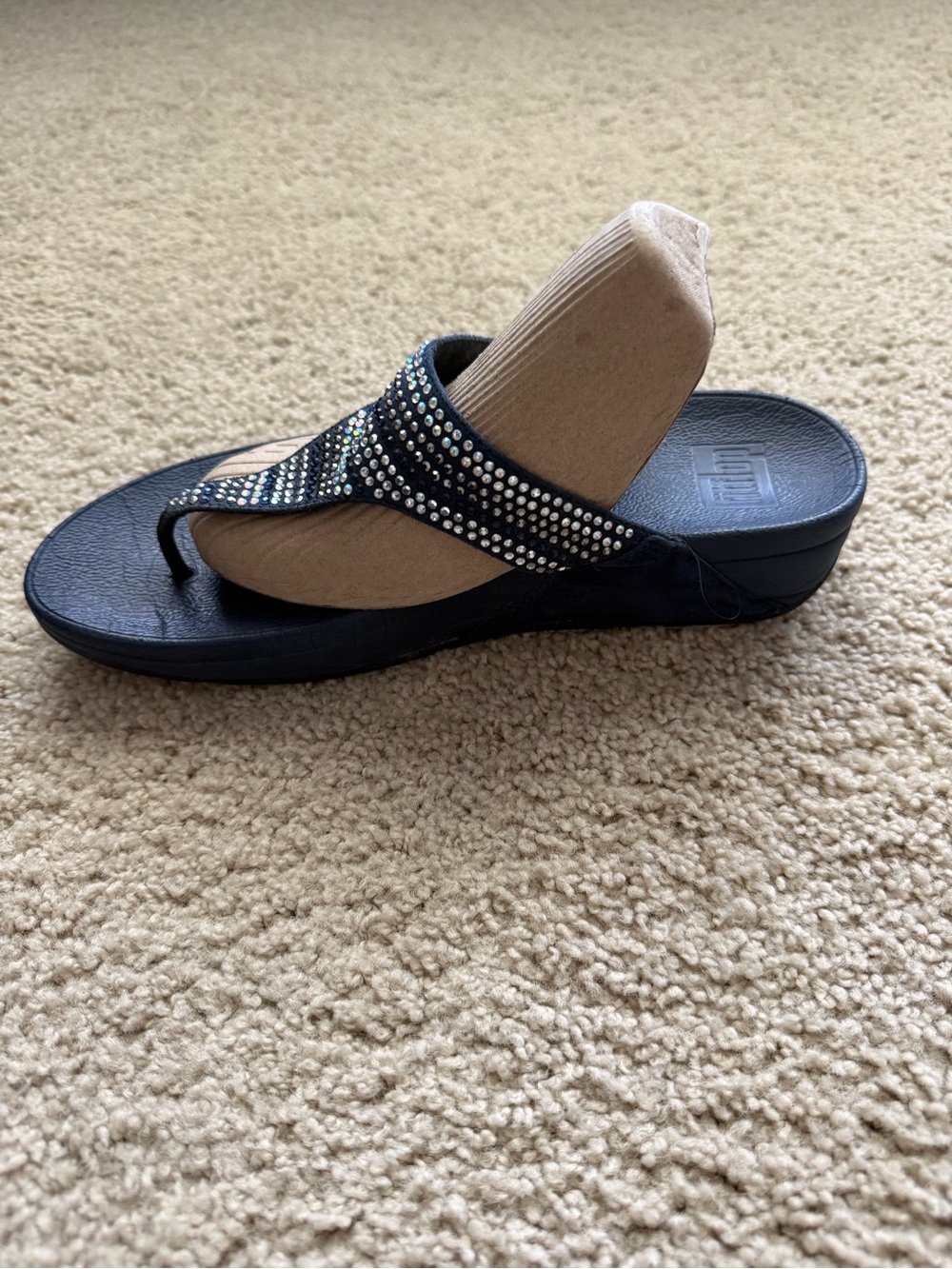 FitFlop Navy Blue Rhinestone Orthodic Sandals - Picture 2 of 8